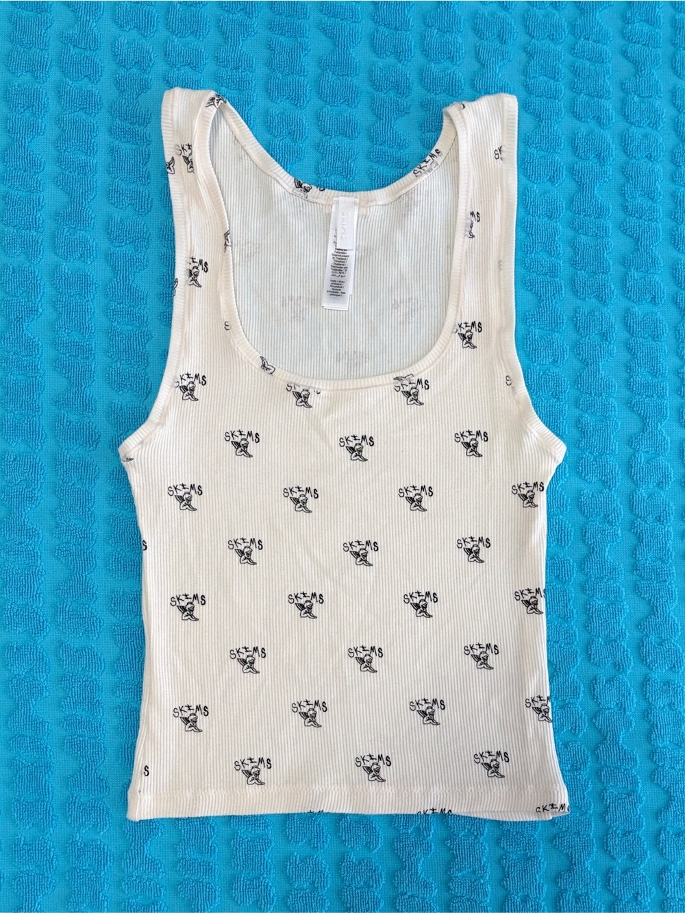 🪽SKIMS Cotton Rib Tank | Marble Angel Print | M | NWOT 🏷️ - Picture 3 of 6